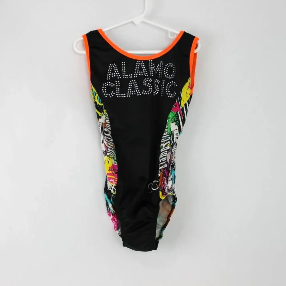 Gilling Rhinestone Embellished Gymnastic's Leotard Girl's 14